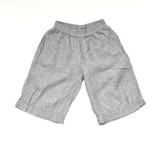 James Perse Linen Shorts Wide Leg Size 2 Gray Pockets Elastic Waist Standard‎